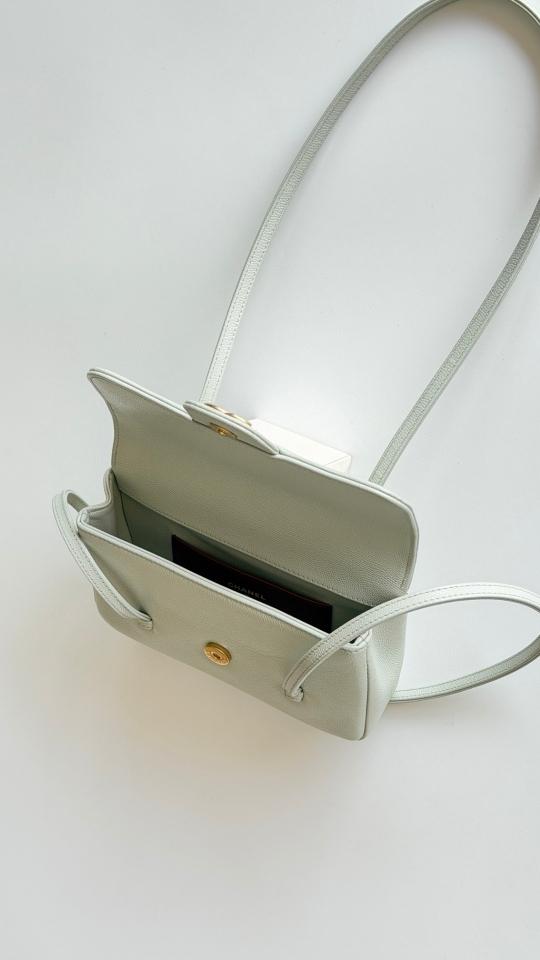 Chanel Clutch with Leather Strap   Grained Shiny Calfskin & Gold-Tone Metal,light green AP5068 11.5x17x5cm-duoc-ban-tai-Hvip Bags and Accessories