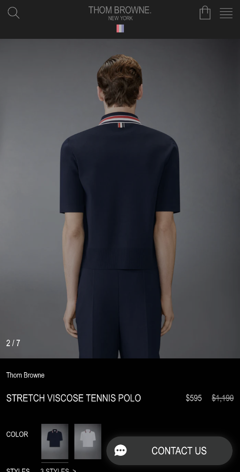 Thom Browne STRETCH VISCOSE TENNIS POLO navy blue -duoc-ban-tai-Hvip Shoes and Clothes