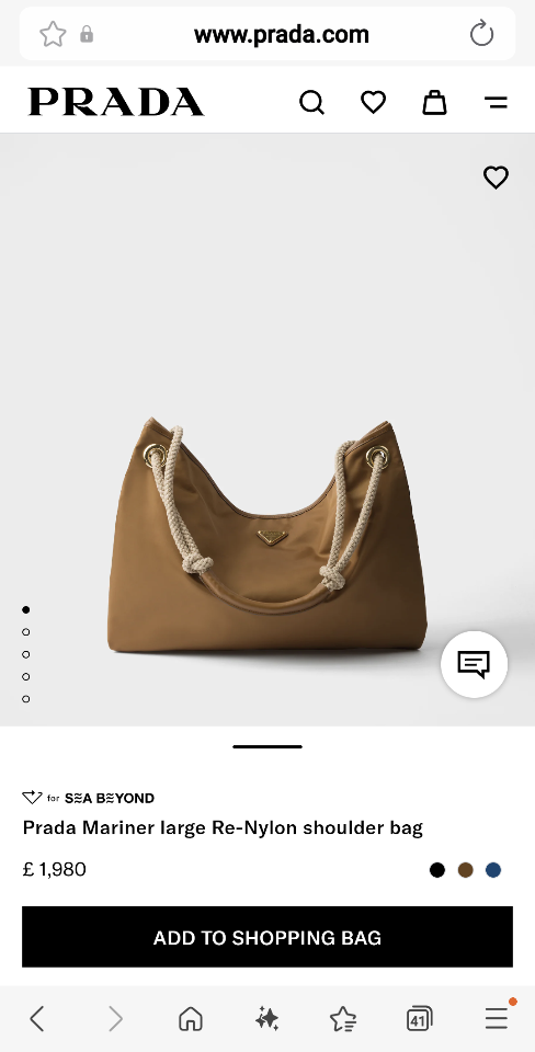 Prada Mariner large Re-Nylon shoulder bag Brandy 1BC244 48x39x14cm-duoc-ban-tai-Hvip Bags and Accessories