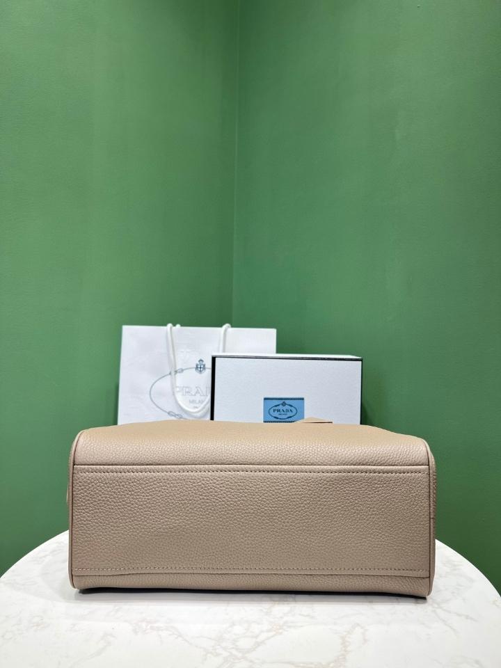 Prada Large leather top-handle bag clay grey 1BB148 33x22x14 cm -duoc-ban-tai-Hvip Bags and Accessories