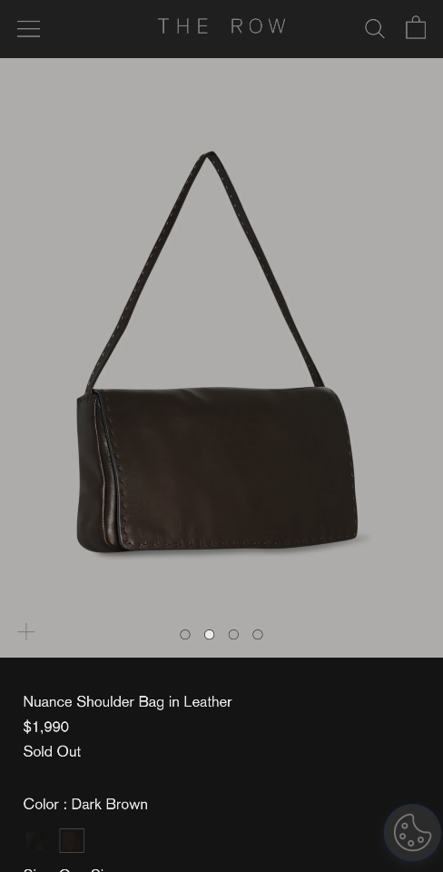 The Row Nuance Shoulder Bag sleek nappa Leather Dark brown 24x4x15cm-duoc-ban-tai-Hvip Bags and Accessories