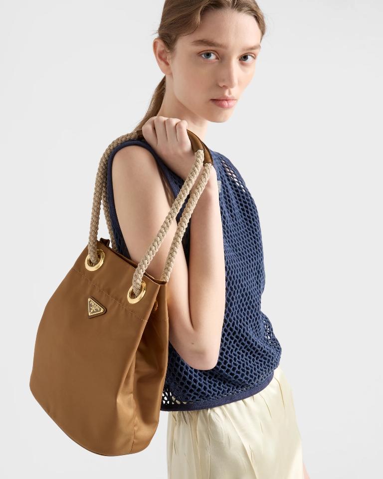 Prada Mariner Re-Nylon small bucket bag Brandy 1BE082 23.5x28x16.5cm-duoc-ban-tai-Hvip Bags and Accessories