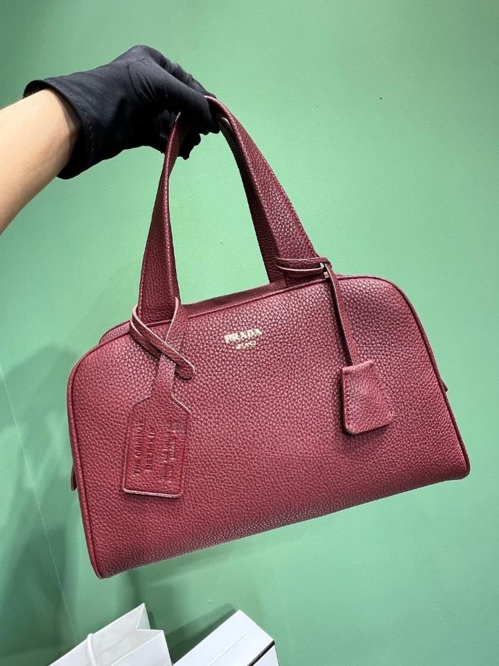 Prada Large leather top-handle bag red 1BB148 33x22x14 cm -duoc-ban-tai-Hvip Bags and Accessories