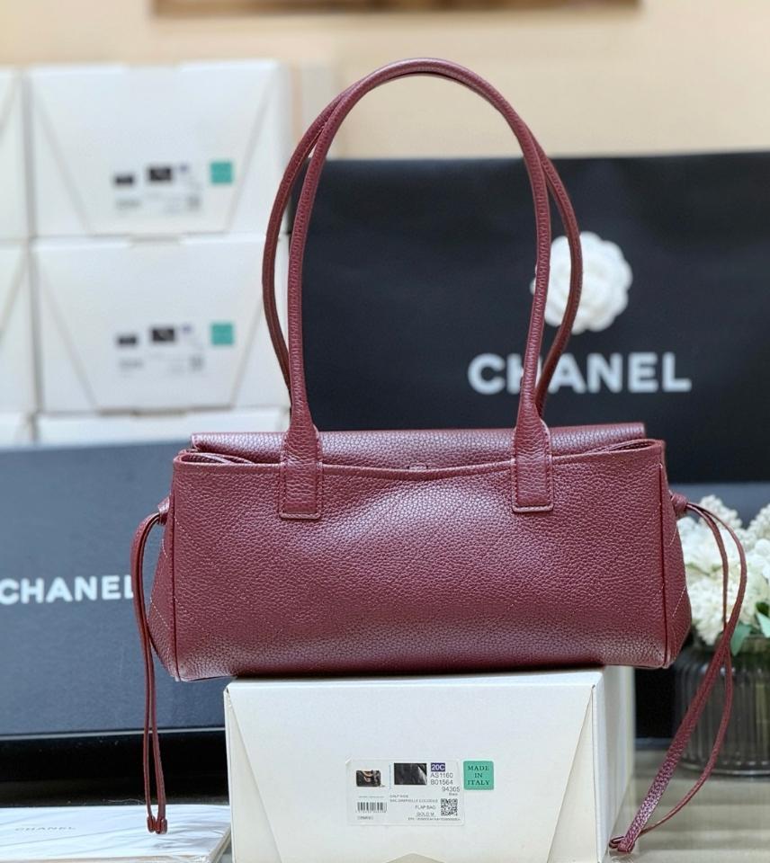 Chanel Small Shopping Bag   Grained Calfskin & Gold-Tone Metal burgundy 15*30.5*11.5cm AS6288-duoc-ban-tai-Hvip Bags and Accessories