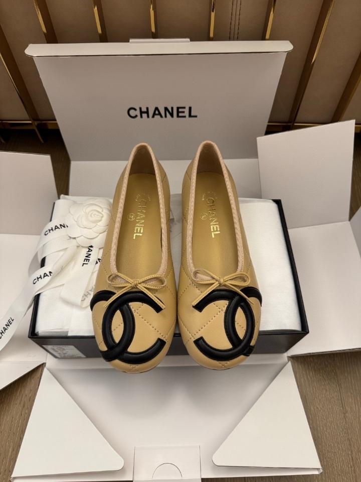 Chanel Ballet flats Lambskin beige and white G47163 -duoc-ban-tai-Hvip Shoes and Clothes