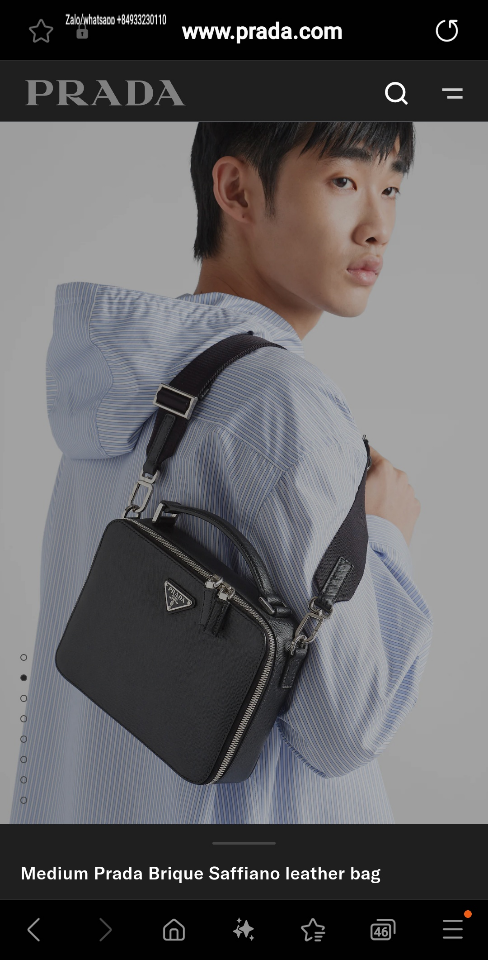 Prada Medium Prada Brique Saffiano leather bag 2VH069 black 22x16x6cm-duoc-ban-tai-Hvip Bags and Accessories