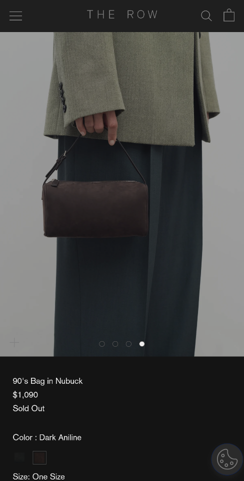 The Row 90's Bag in Nubuck dark Aniline 19.5x10x8cm -duoc-ban-tai-Hvip Bags and Accessories