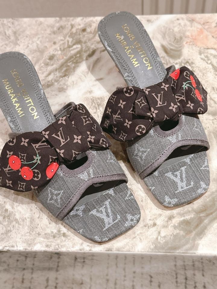 Louis Vuitton LV x TM Cherie Mules grey 55mm (1)-duoc-ban-tai-Hvip Shoes and Clothes