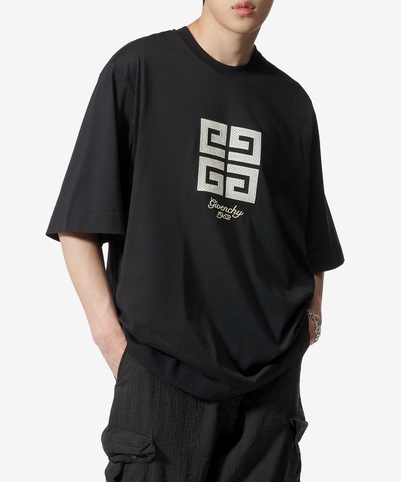 GIVENCHY 4G Mesh Embroidered Logo Classic Fit Short Sleeve T-Shirt BM712H3YMV001-duoc-ban-tai-Hvip Shoes and Clothes