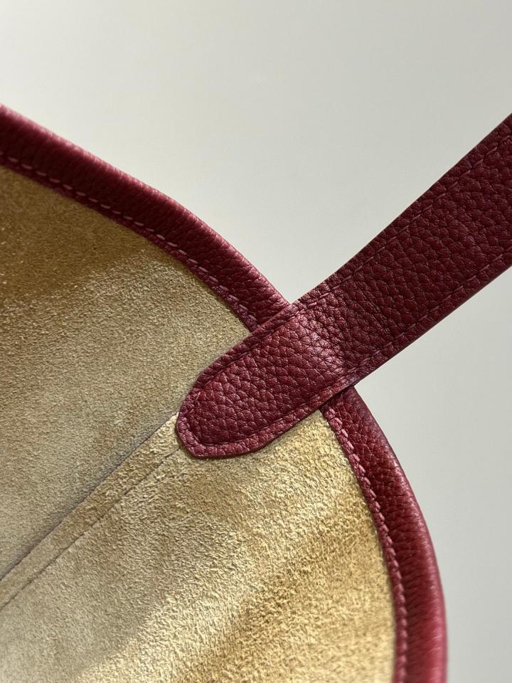 The Row Small N/S Park Tote Bag in Leather Burnt  wood 24X22X11cm -duoc-ban-tai-Hvip Bags and Accessories