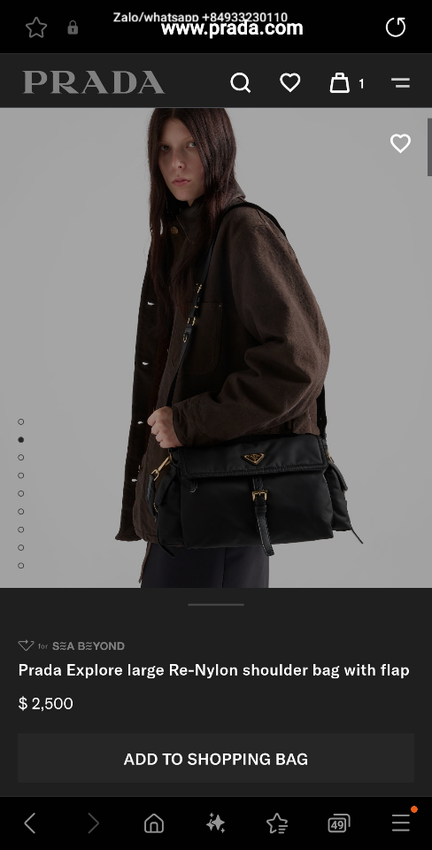 Prada Explore large Re-Nylon shoulder bag with flap 1BD391 black 37.5x19x12cm-duoc-ban-tai-Hvip Bags and Accessories