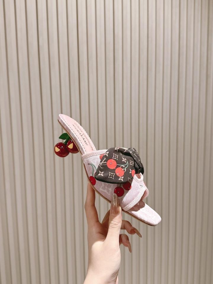 Louis Vuitton LV x TM Cherie Mules pink 55mm (1)-duoc-ban-tai-Hvip Shoes and Clothes