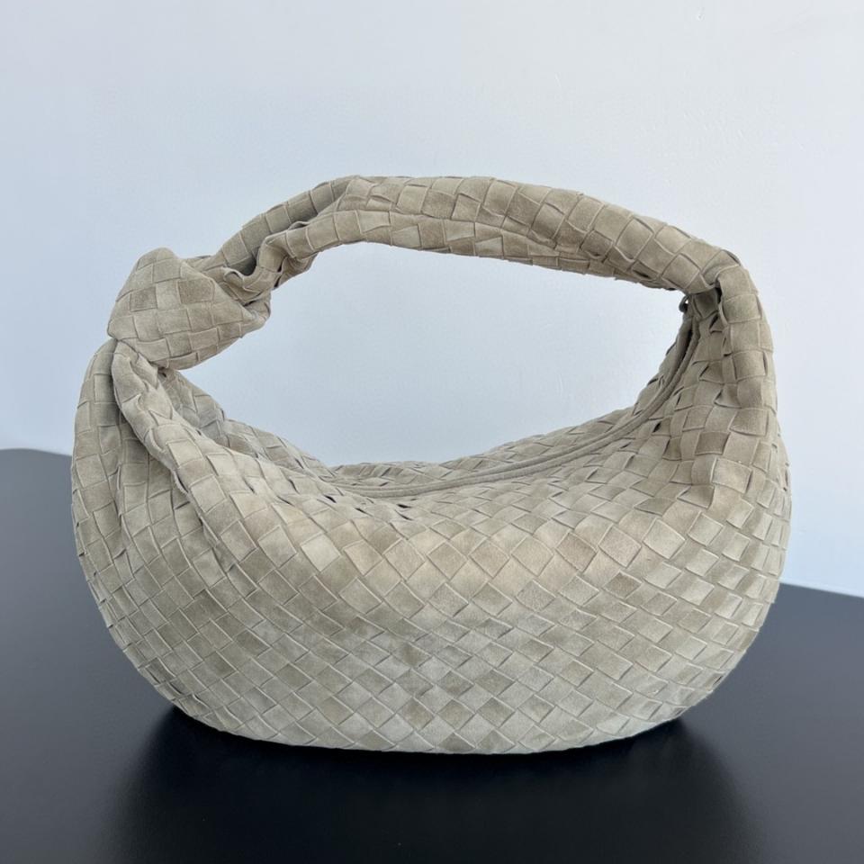 Bottega Veneta Jodie grey suede 600261 48x40x16cm-duoc-ban-tai-Hvip Bags and Accessories