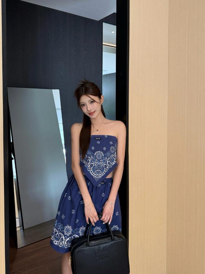 Miu Miu Printed slubbed poplin skirt MG2425-duoc-ban-tai-Hvip Shoes and Clothes