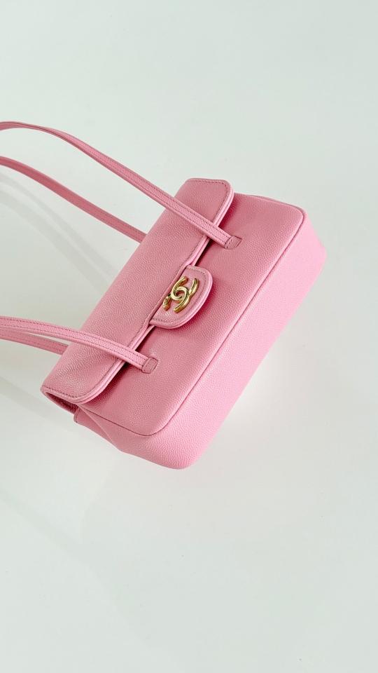 Chanel Clutch with Leather Strap   Grained Shiny Calfskin & Gold-Tone Metal,pink AP5068 11.5x17x5cm-duoc-ban-tai-Hvip Bags and Accessories