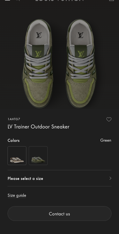 Louis Vuitton 1AHTG7
LV Trainer Outdoor Sneaker green (N1)-duoc-ban-tai-Hvip Shoes and Clothes