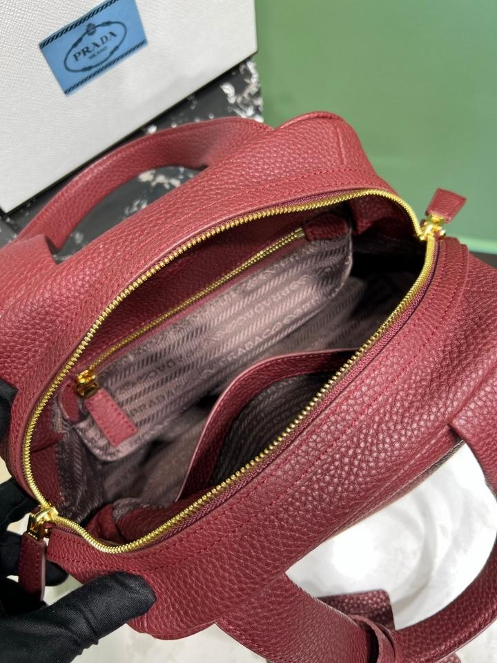Prada Medium leather top-handle bag red 1BB149 28x20x13 cm -duoc-ban-tai-Hvip Bags and Accessories