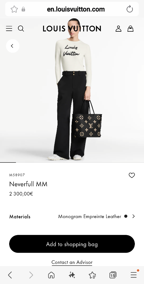 Louis Vuitton M58907
Neverfull MM 31 x 28 x 14cm-duoc-ban-tai-Hvip Bags and Accessories