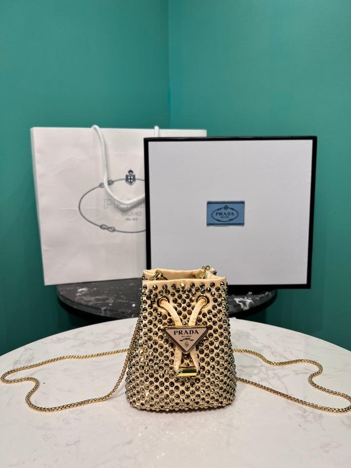 Prada Satin mini-pouch with crystals caramel 1NR016 10x12x7cm-duoc-ban-tai-Hvip Bags and Accessories