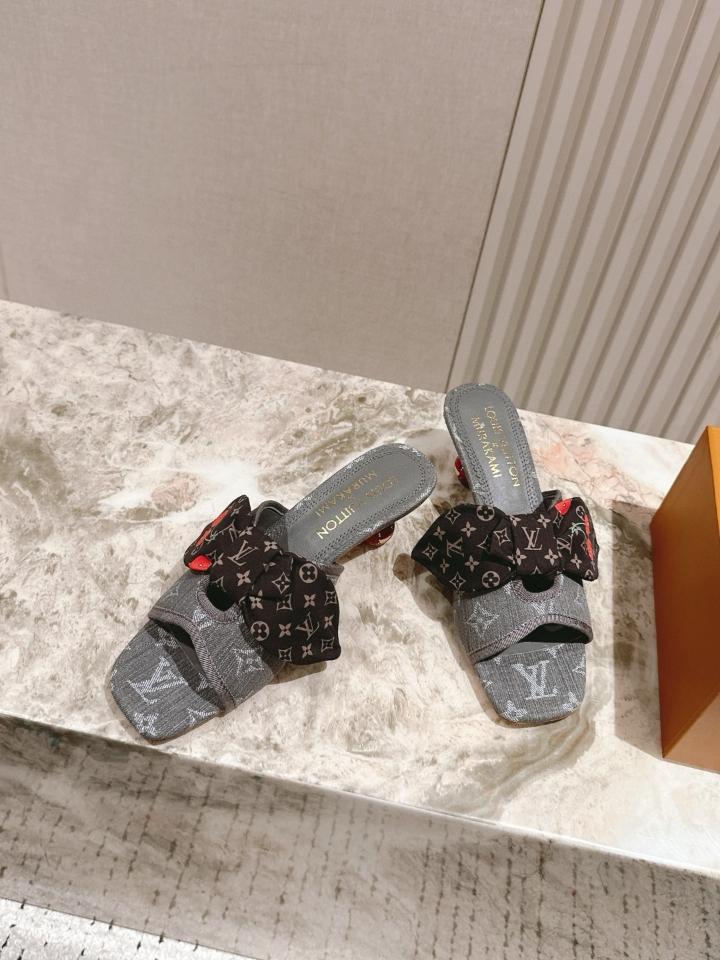 Louis Vuitton LV x TM Cherie Mules grey 55mm (1)-duoc-ban-tai-Hvip Shoes and Clothes