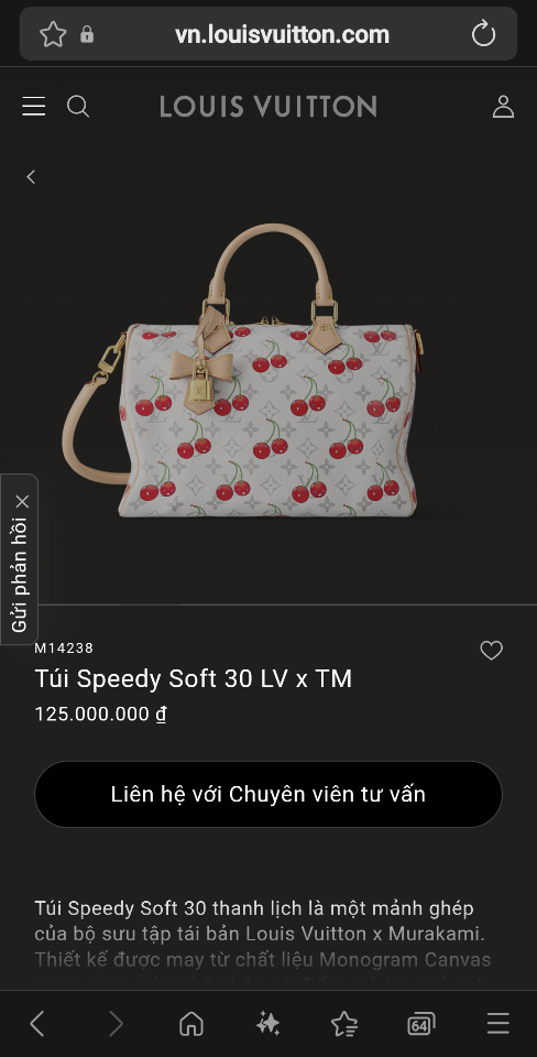 Louis Vuitton M14238
Túi Speedy Soft 30 LV x TM 30.0 x 21.0 x 17.0cm-duoc-ban-tai-Hvip Bags and Accessories