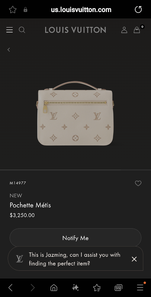 Louis Vuitton M14977
NEW
Pochette Métis 9.8 x 7.5 x 2.8 cm-duoc-ban-tai-Hvip Bags and Accessories