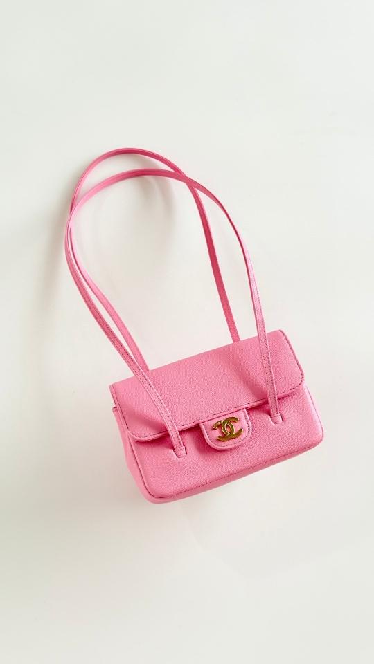 Chanel Clutch with Leather Strap   Grained Shiny Calfskin & Gold-Tone Metal,pink AP5068 11.5x17x5cm-duoc-ban-tai-Hvip Bags and Accessories