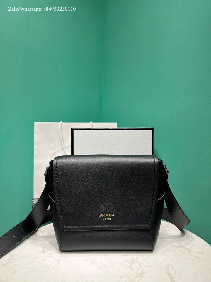 Prada medium leather shoulder bag black 2VD069 22x22x12cm-duoc-ban-tai-Hvip Bags and Accessories