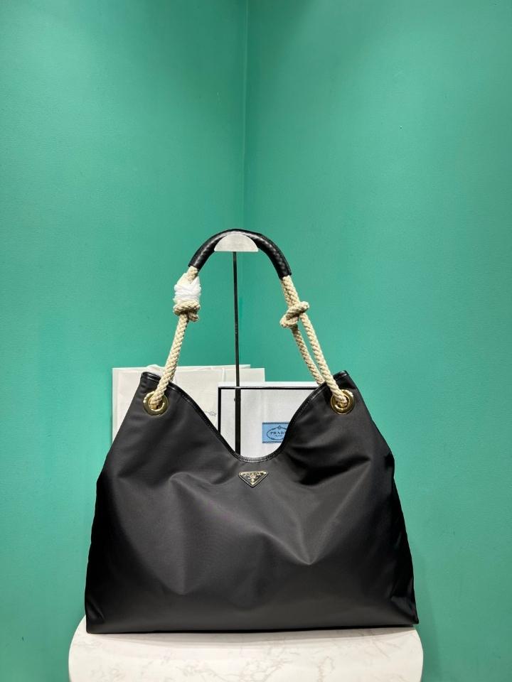 Prada Mariner large Re-Nylon shoulder bag black 1BC244 48x39x14cm-duoc-ban-tai-Hvip Bags and Accessories
