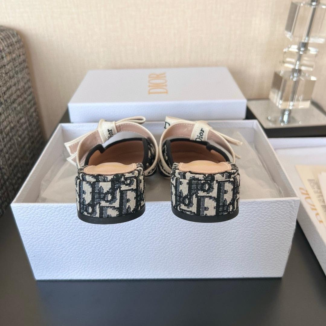 Dior J'adior mule heels cotton Embroidered-duoc-ban-tai-Hvip Shoes and Clothes