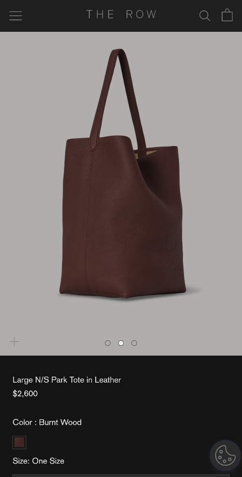 The Row Large N/S Park Tote in Leather Burnt Wood  44X38X21cm -25cm -duoc-ban-tai-Hvip Bags and Accessories