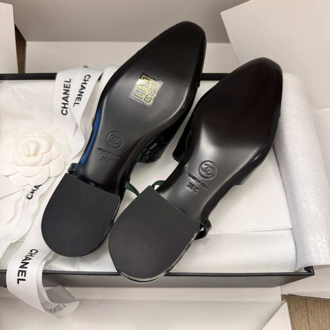 Chanel Slingbacks Crocodile Embossed Patent Calfskin & Patent Calfskin 20mm G39221-duoc-ban-tai-Hvip Shoes and Clothes