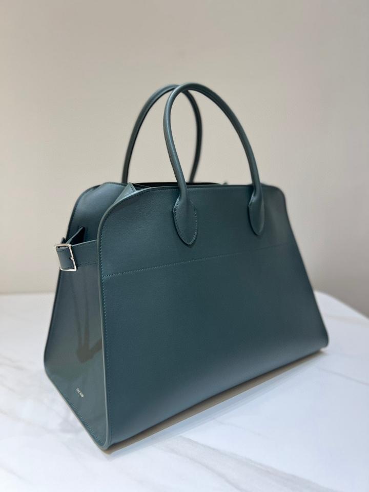 The Row Soft Margaux 15 Bag in Leather  green 38.5x16x30cm -duoc-ban-tai-Hvip Bags and Accessories
