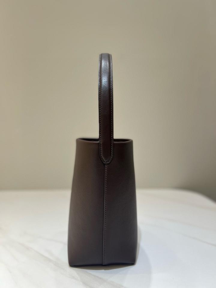 Small smooth calfskin leather tote bag Chestnut 24X22X11cm -duoc-ban-tai-Hvip Bags and Accessories