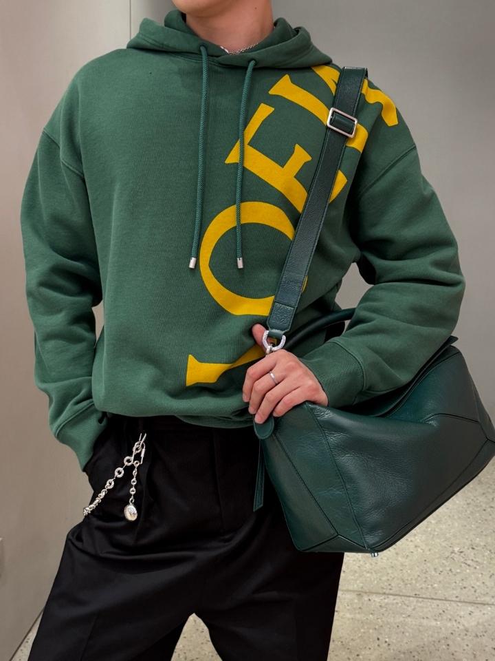 Loewe Large Puzzle bag in supple grained calfskin B510PNLX03 green-duoc-ban-tai-Hvip Bags and Accessories