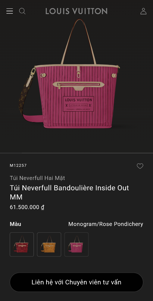 Louis Vuitton M12257
Túi Neverfull Hai Mặt
Túi Neverfull Bandoulière Inside Out MM 28 x 14 x 31cm -duoc-ban-tai-Hvip Bags and Accessories