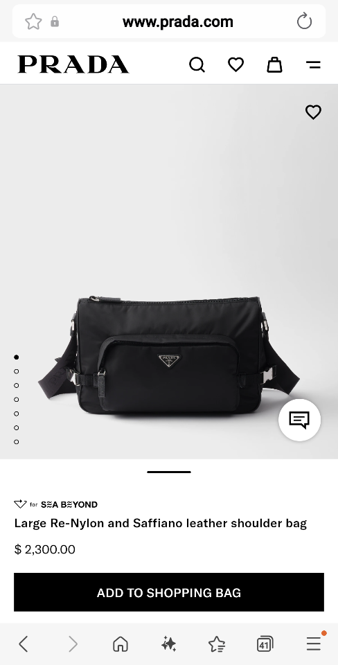 Prada Large Re-Nylon and Saffiano leather shoulder bag black 2VH191 35x22x12cm-duoc-ban-tai-Hvip Bags and Accessories