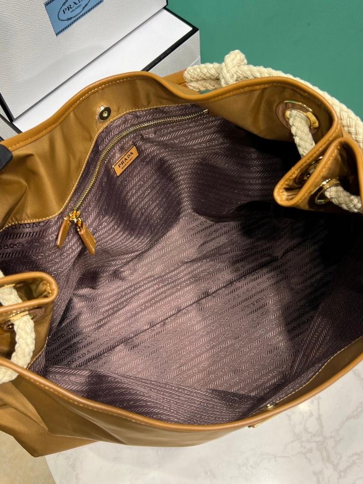Prada Mariner large Re-Nylon shoulder bag Brandy 1BC244 48x39x14cm-duoc-ban-tai-Hvip Bags and Accessories