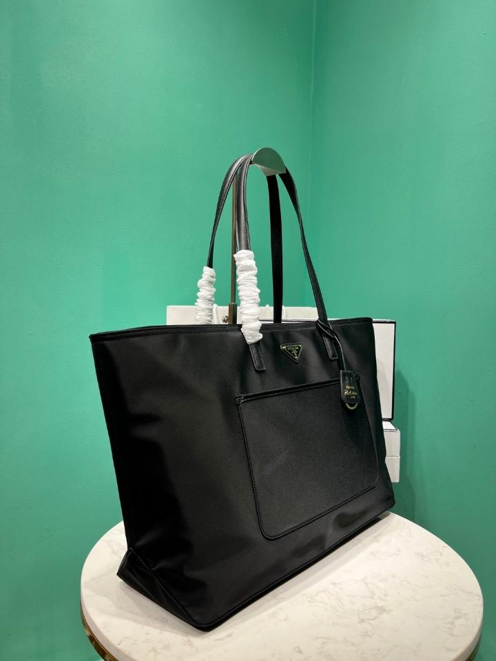 Prada Re-Edition 1978 large Re-Nylon and Saffiano leather tote bag black 43x31x15cm-duoc-ban-tai-Hvip Bags and Accessories