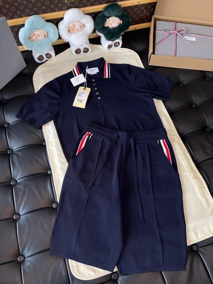 Thom Browne STRETCH VISCOSE TENNIS shorts navy blue -duoc-ban-tai-Hvip Shoes and Clothes