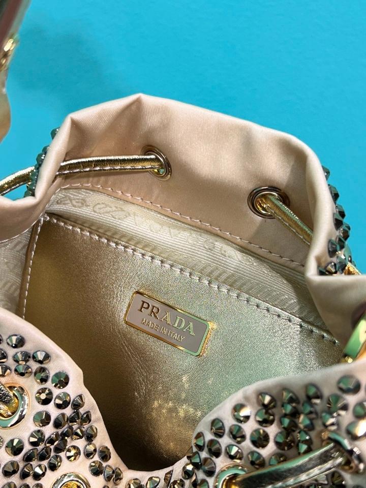 Prada  Mini crystal-studded satin bag Sand Beige 1BE067 16x2110cm-duoc-ban-tai-Hvip Bags and Accessories