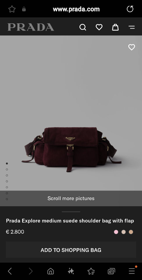 
Prada Explore medium suede shoulder bag with flap burgundy 1BD394 30x14x10cm-duoc-ban-tai-Hvip Bags and Accessories