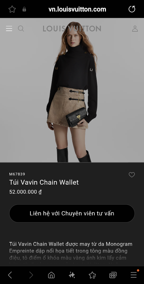 Louis Vuitton M67839
Túi Vavin Chain Wallet 19.0 x 12.5 x 4.0cm-duoc-ban-tai-Hvip Bags and Accessories