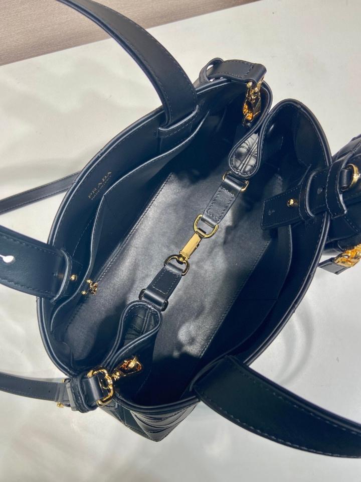 Prada Medium Quilted Leather Tote Bag Black 1BG545  33x21.5x16cm-duoc-ban-tai-Hvip Bags and Accessories