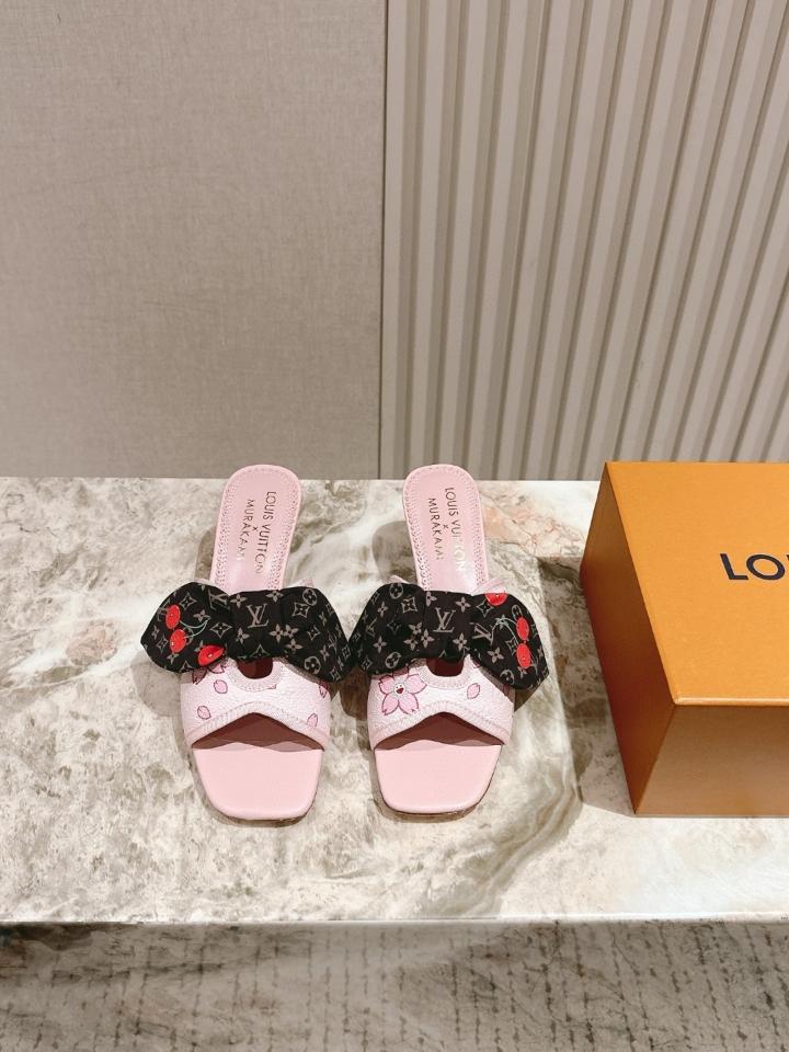 Louis Vuitton LV x TM Cherie Mules leather pink 55mm (1) -duoc-ban-tai-Hvip Shoes and Clothes