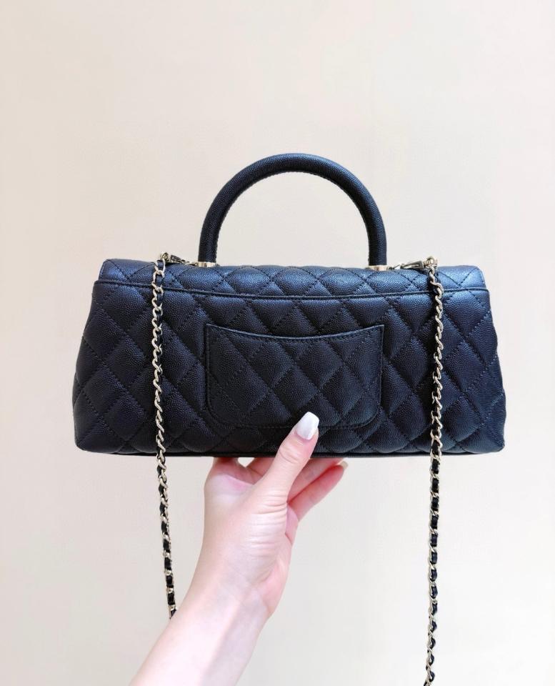 Chanel Maxi Flap Bag with Top Handle
Grained calfskin& Gold-Tone Metal 
Black AS6091 31×12×7cm-duoc-ban-tai-Hvip Bags and Accessories
