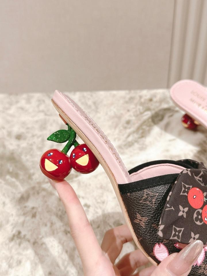 Louis Vuitton LV x TM Cherie Mules leather brown 🌸55mm (1) -duoc-ban-tai-Hvip Shoes and Clothes