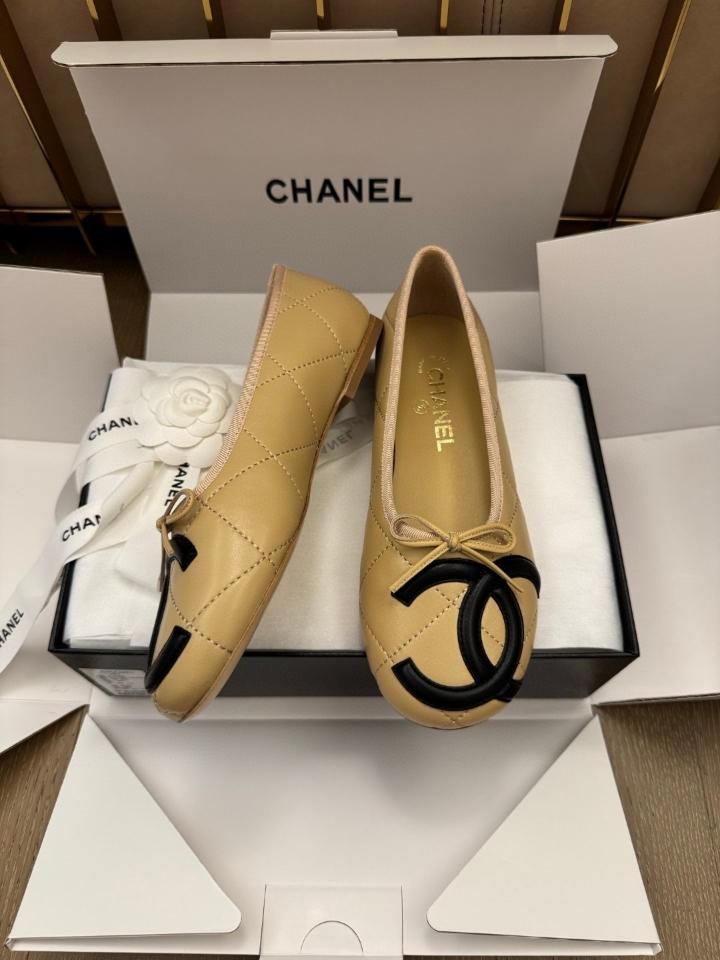 Chanel Ballet flats Lambskin beige and white G47163 -duoc-ban-tai-Hvip Shoes and Clothes
