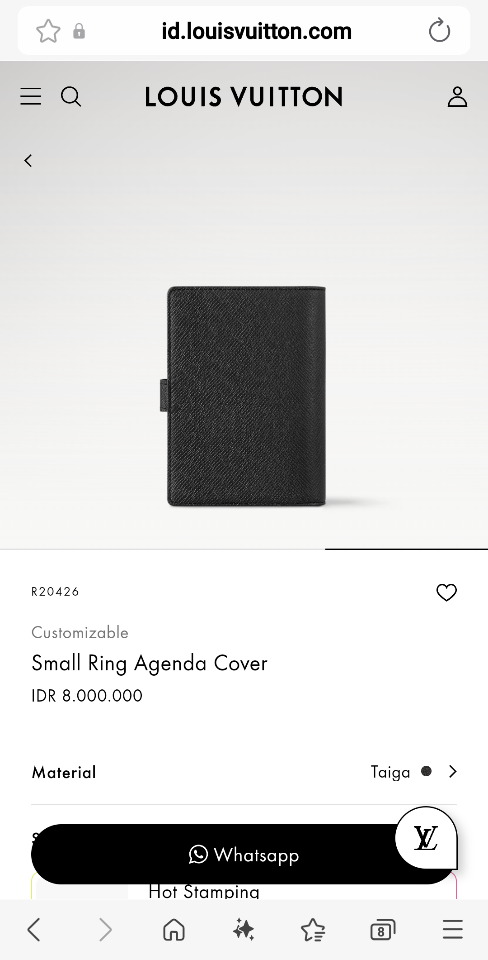 Louis Vuitton R20426
Customizable
Small Ring Agenda Cover-duoc-ban-tai-Hvip Bags and Accessories