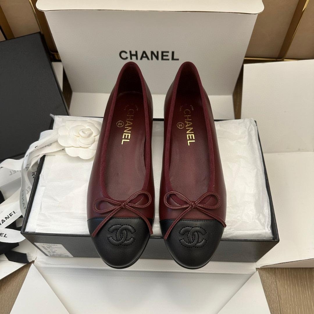 Chanel Ballet flats calfskin red and black G02819 -duoc-ban-tai-Hvip Shoes and Clothes